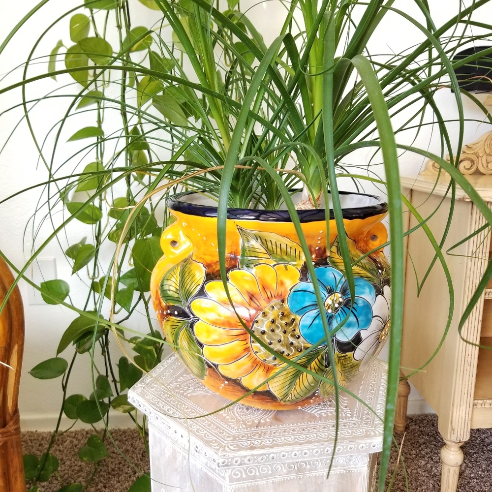 Mexican Folk Art Talavera planter